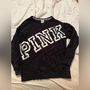 PINK Grey and Floral Long Sleeve
